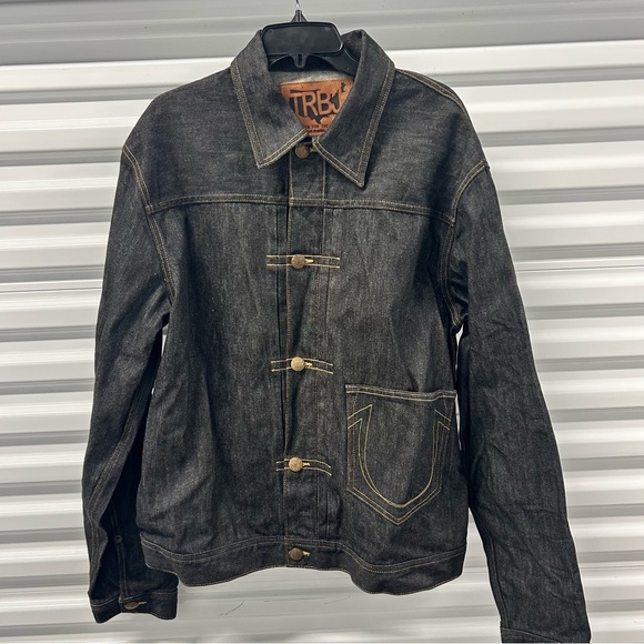 True Religion Kyle Phoenix Front Pleated Denim Jacket in size XXXL (3XL) - Picture 1 of 12